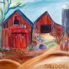 2 Red Barns with Silo